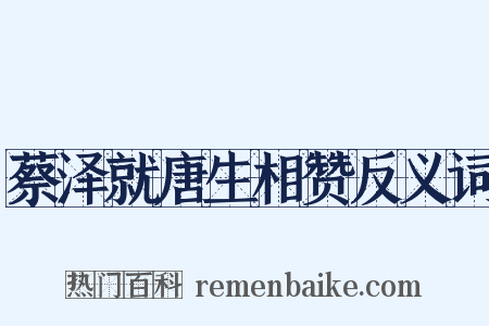 蔡泽就唐生相赞反义词是什么意思的图片